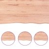 Półka, brązowa, 180x50x(2-4) cm, lakierowane lite drewno dębowe