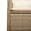 Rozkładane fotele ogrodowe 2 szt., poduszki, beżowy rattan PE