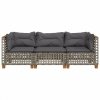 3-osobowa sofa ogrodowa z poduszkami, szara, polirattan