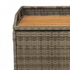 Ławka ze schowkiem, szara, 100x50x52 cm, polirattan i akacja