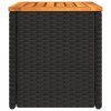 Stoliki ogrodowe, 2 szt, czarne, 55x34x37cm, rattan PE i drewno