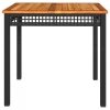 Stolik ogrodowy, czarny, 80x80x75 cm, polirattan i akacja