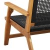 Ławka ogrodowa  Czarna 122x76x73,5 cm Lite drewno akacjowe