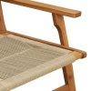 Ławka ogrodowa  Beżowa 76x122x73 cm z litego drewna akacjowego