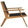 Krzesła ogrodowe  2 szt. Czarny 76x67x73,5 cm Lite drewno akacjowe