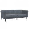 Sofa 3-osobowa, ciemnoszara, tapicerowana aksamitem