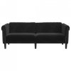 Sofa 3-osobowa, czarna, tapicerowana aksamitem
