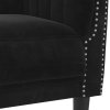 Sofa 3-osobowa, czarna, tapicerowana aksamitem