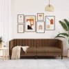 Sofa 3-os., brązowa, sztuczna skóra zamszowa