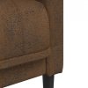 Sofa 3-os., brązowa, sztuczna skóra zamszowa