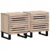 Szafki nocne, 2 szt., 40x34x46 cm, bielone drewno mango