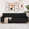 Sofa 3-osobowa, czarna, 210 cm, tapicerowana tkaniną