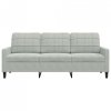 Sofa 3-osobowa, jasnoszara, 180 cm, tapicerowana aksamitem