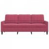 Sofa 3-osobowa, winna czerwień, 180 cm, obita aksamitem