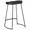 Hokery barowe 2 szt. Czarny 45x40x62 cm Drewno lite Mango