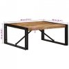 Stolik kawowy 80x80x35 cm lite drewno surowe mango
