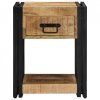 Szafki nocne, 2 szt., 40x40x50 cm, lite drewno surowe mango