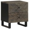 Szafki nocne, czarne, 2 szt., 40x33x46 cm, lite drewno mango