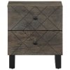 Szafki nocne, czarne, 2 szt., 40x33x46 cm, lite drewno mango