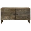 Stolik kawowy Jasnoszary 80x50x40 cm Drewno lite Mango