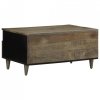 Stolik kawowy Jasnoszary 80x54x40 cm Drewno lite Mango