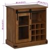 Komoda HALDEN z drzwiami przesuwnymi 80x40x80 cm Drewno lite
