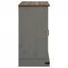 Komoda HALDEN 2 Drzwi przesuwne Szara 112x40x80 cm Drewno lite