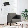 Sofa Fotel z Podłokietnikami Jasnoszary 54 cm Tkanina Kordowa