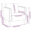 Sofa Fotel z Podłokietnikami Jasnoszary 54 cm Tkanina Kordowa