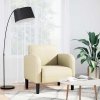 Sofa Fotel z Podłokietnikami Kremowy 54 cm Skóra ekologiczna