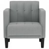 Sofa Fotel z Podłokietnikami Jasnoszary 53 cm Tkanina