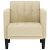 Sofa Fotel z Podłokietnikami Kremowy 53 cm Tkanina