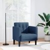 Sofa Fotel z Podłokietnikami Niebieski 53 cm Tkanina