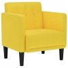 Sofa Fotel z Podłokietnikami Jasnożółty 53 cm Tkanina