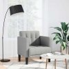 Sofa Fotel z Podłokietnikami Cloud Grey 53 cm Tkanina