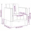 Sofa Fotel z Podłokietnikami Jasnoszary 53 cm Aksamit