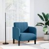 Sofa Fotel z Podłokietnikami Niebieski 54 cm Aksamit