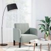 Sofa Fotel z Podłokietnikami Jasnoszary 54 cm Aksamit