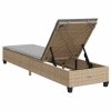 Leżak z poduszkami beżowy 55x200x25,5cm polirattan