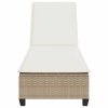 Leżak z poduszkami beżowy 55x200x25,5cm polirattan