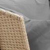 Sofa ogrodowa z poduszkami beżowy polirattan