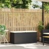 Ławka ogrodowa z poduszką Czarna 110x40x44 cm Polirattan