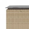 Ławka ogrodowa z poduszką beżowa 110x40x44 cm polirattan