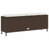 Ławka ogrodowa z poduszką Szara 110x30x40,5 cm Polirattan