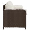 Sofa ogrodowa z poduszkami, 3-osobowa, brązowa, polirattan