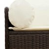 Sofa ogrodowa z poduszkami, 3-osobowa, brązowa, polirattan