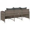 3-osobowa sofa ogrodowa z poduszkami, szara, polirattan