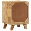 Szafka nocna 37x32x50 cm Drewno lite Surowe Mango