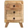 Szafka nocna 2 szt. 37x32x50 cm Drewno lite surowe mango