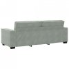 Sofa 3-osobowa, jasnoszara, 180 cm, tapicerowana aksamitem